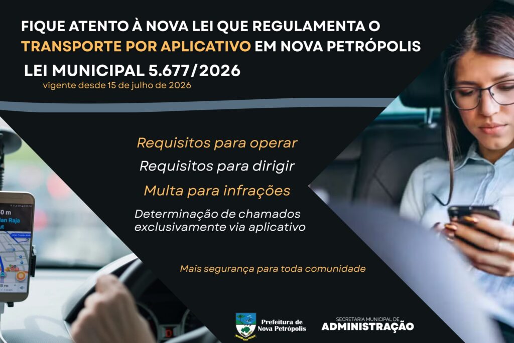 Nova Petrópolis regulamenta serviço de transporte por aplicativo e intensifica fiscalização contra clandestinidade