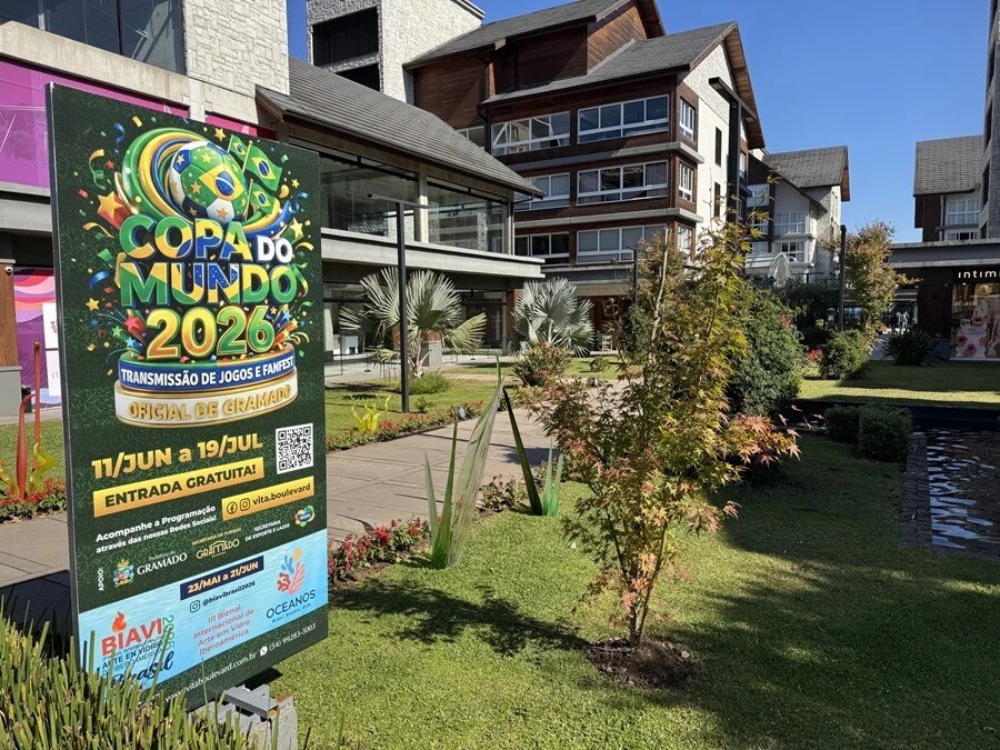 Gramado terá transmissão gratuita de todos os jogos da Copa do Mundo no Vita Boulevard