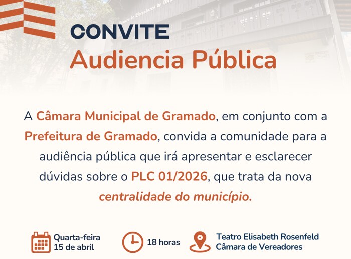 Audiência Pública na Câmara vai debater projeto da nova Centralidade