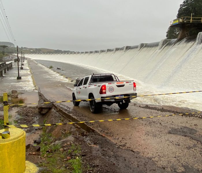 Barragens do Salto e Blang são bloqueadas preventivamente devido ao grande volume de chuvas