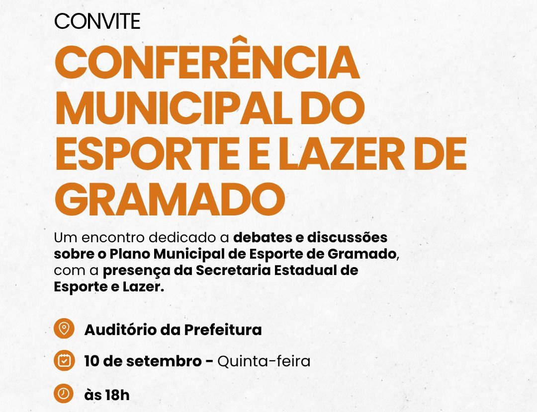 Gramado promove Conferência Municipal do Esporte e Lazer nesta quinta-feira (10)