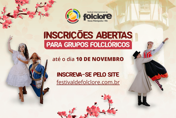 Grupos folclóricos já podem se inscrever para o 54º Festival Internacional de Folclore de Nova Petrópolis
