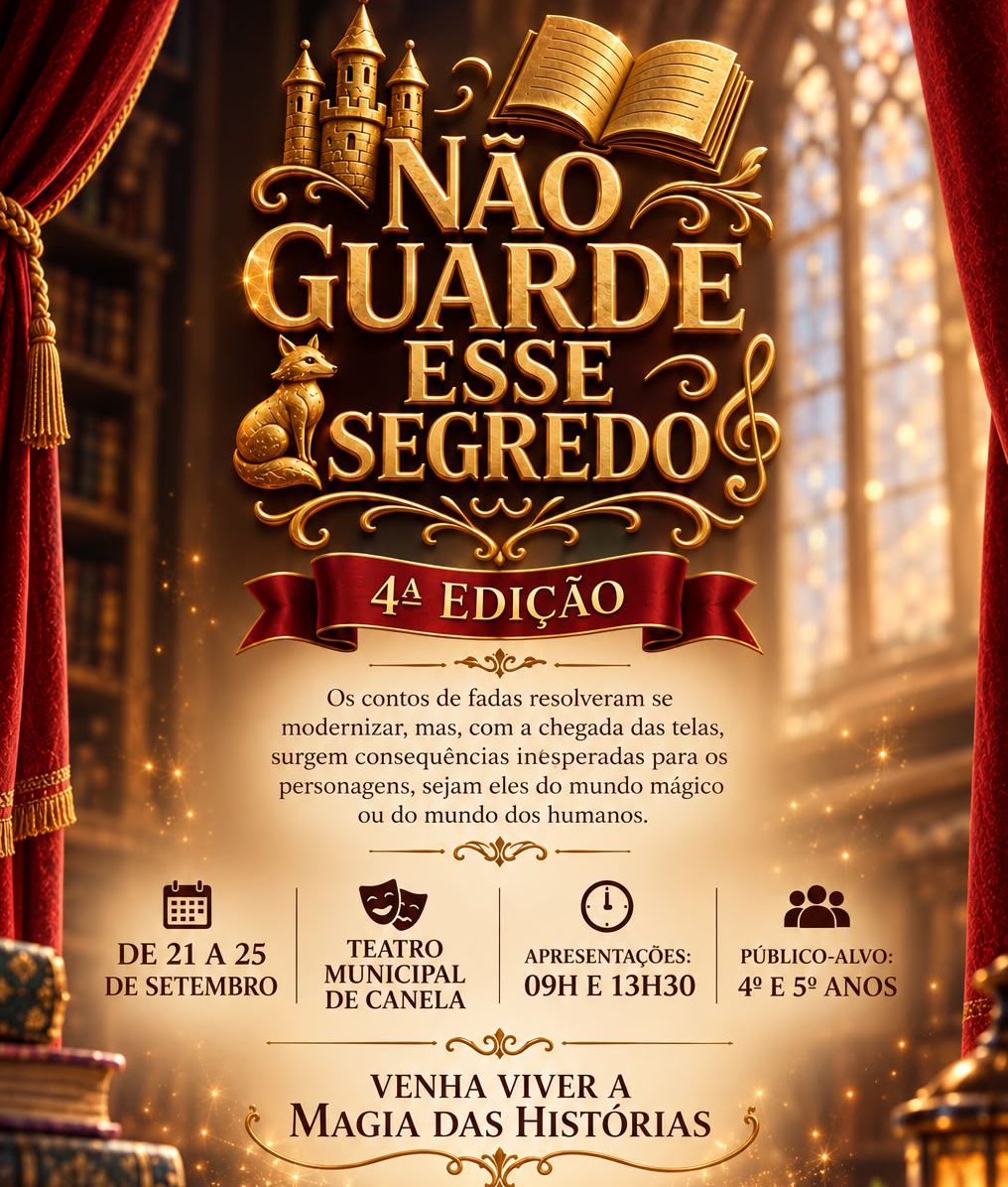 “Não Guarde esse Segredo”, até sexta, dia 25 no Teatro Municipal de Canela